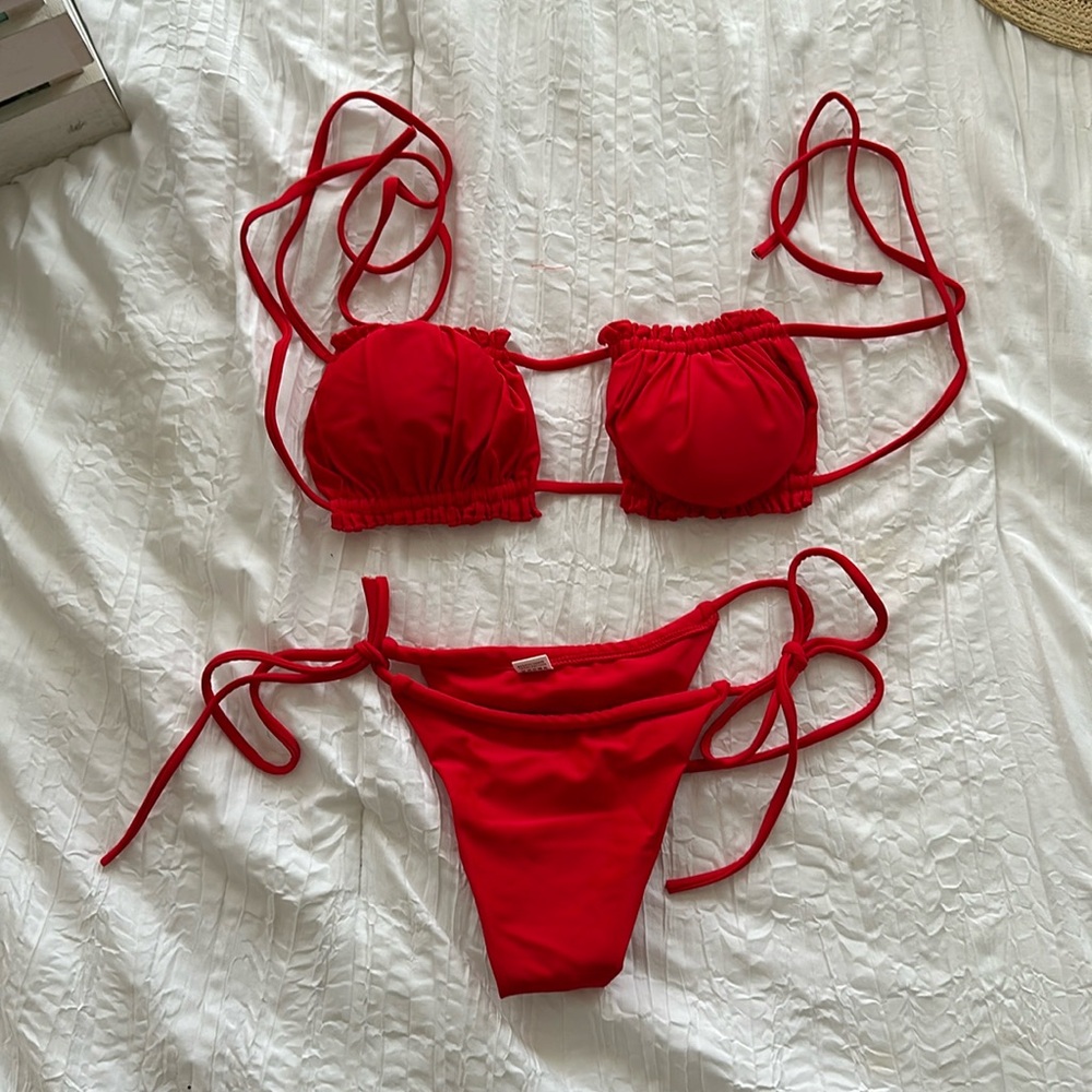 Sexy High Leg String Brazilian Cheeky Two Piece Bikini